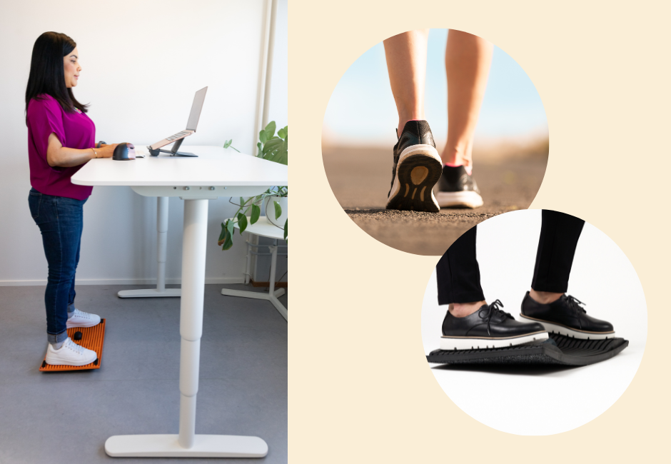 Use the Gymba Activation Board to get your daily steps while working. Because of its cross-flexibility, you can walk while standing.